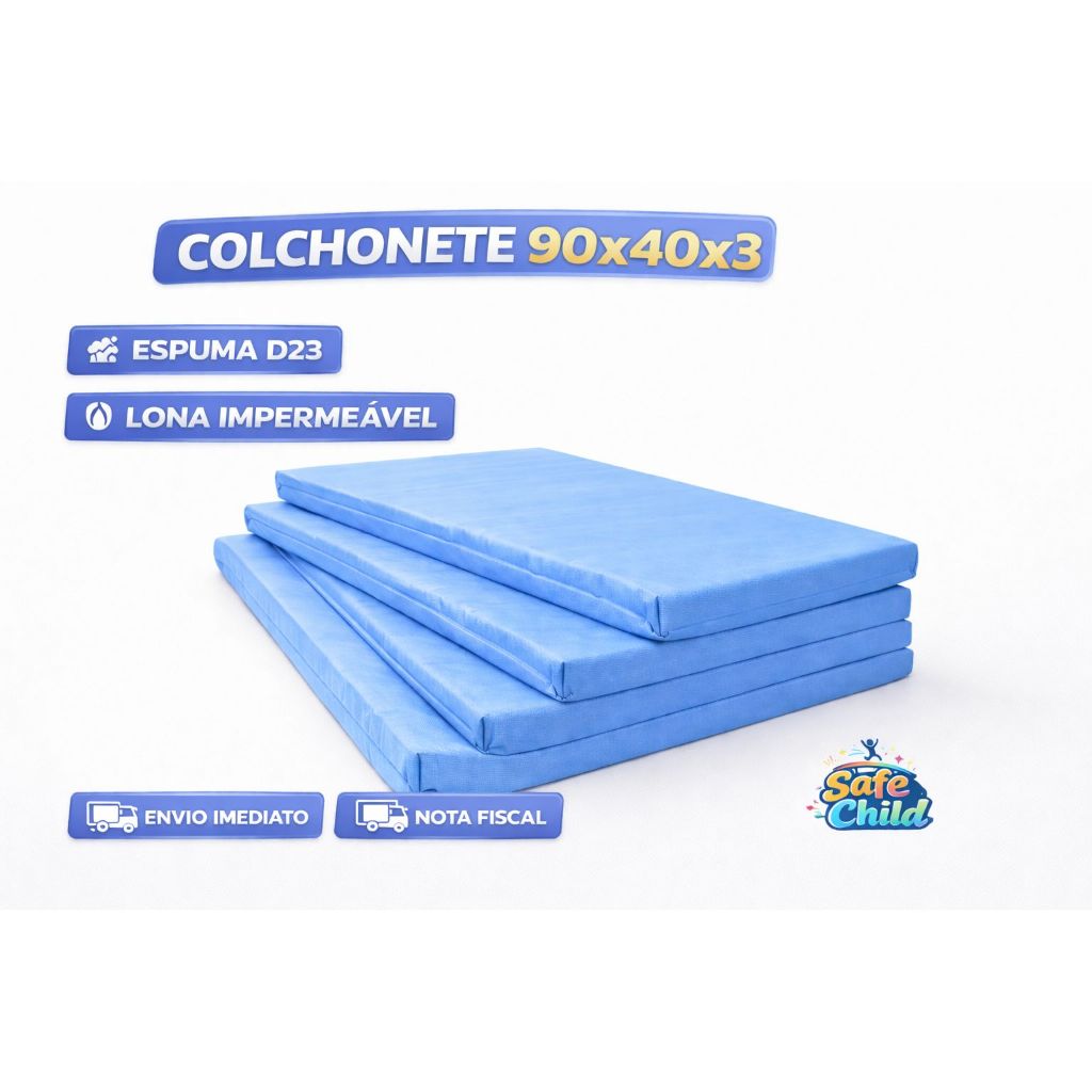 Colchonete Para Escolas E Creches  90x40x3 com Espuma Macia Impermeável Compacto D23 em Oferta na Shopee