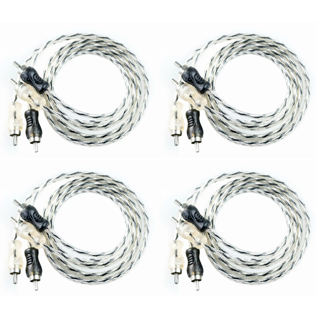 Kit 4 Cabos Rca 1 Metro 1m Tech One Injetado Listrado 4mm