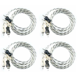 Kit 4 Cabos Rca 1 Metro 1m Tech One Injetado Listrado 4mm