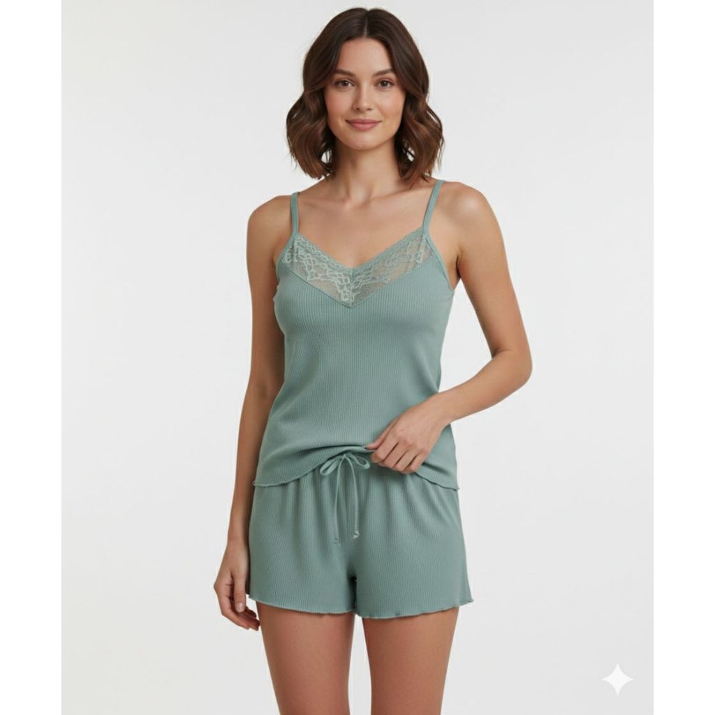 Kit  2 Baby Dolls Canelado Feminino Suede  Conforto & Estilo Cores Sortidas