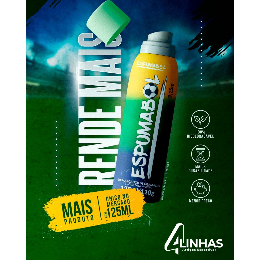 Spray Espuma Demarcadora Para Árbitro Espumabol Amarelo