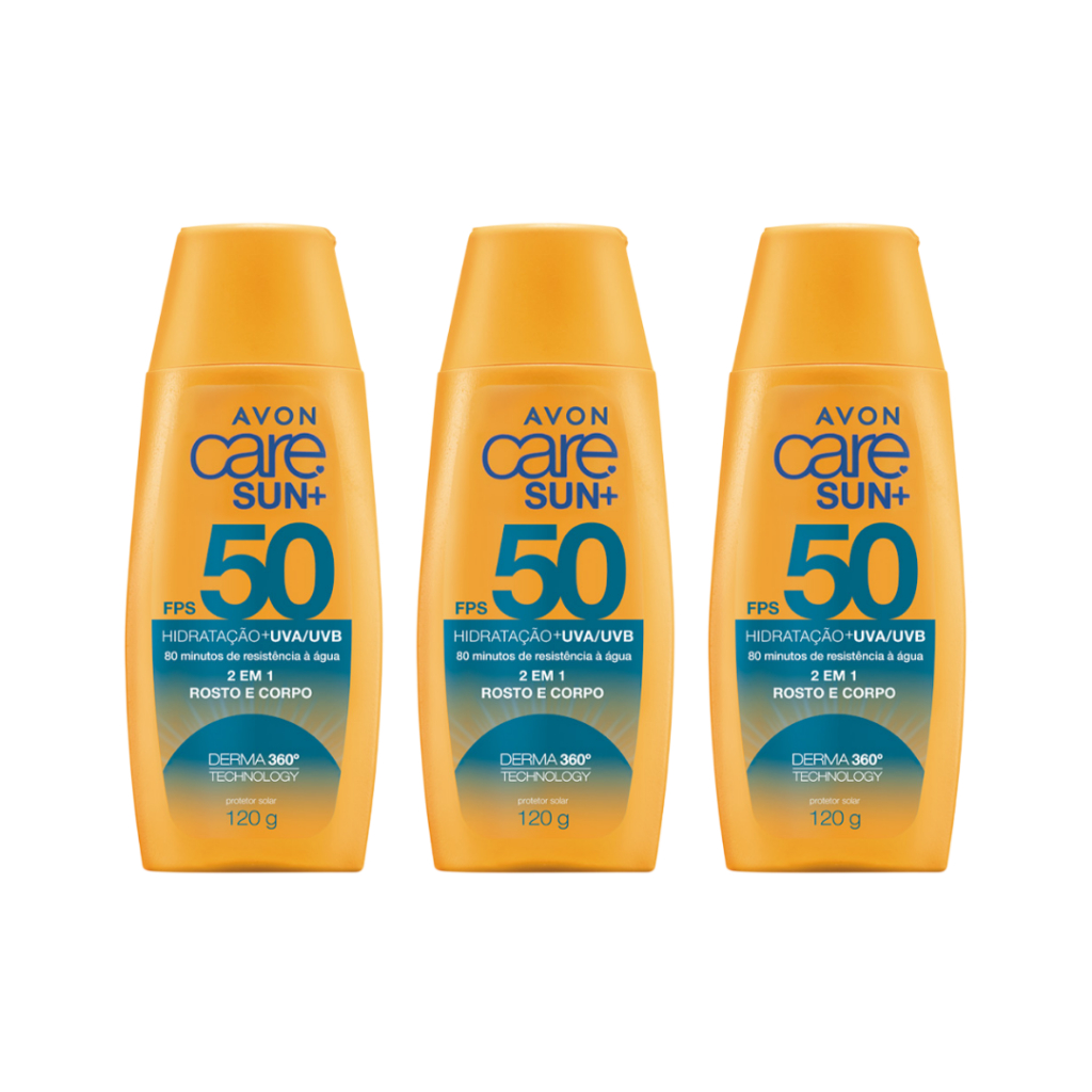 Protetor Solar Avon Care Sun+ Rosto e Corpo FPS 50 120g