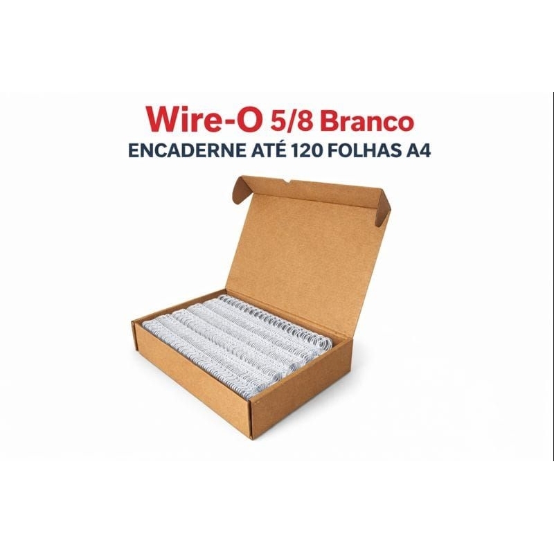 Wire-o 5/8 branco a4 espiral metálico para cadernos kit com 10