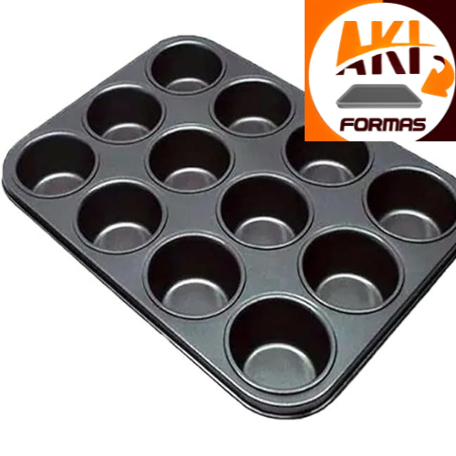 BANDEJA PARA CUPCAKE - TEFLON COM 12 CAVIDADES - 35CM X 26CM JA COM NOTA FISCAL (( ENVELOPE ))