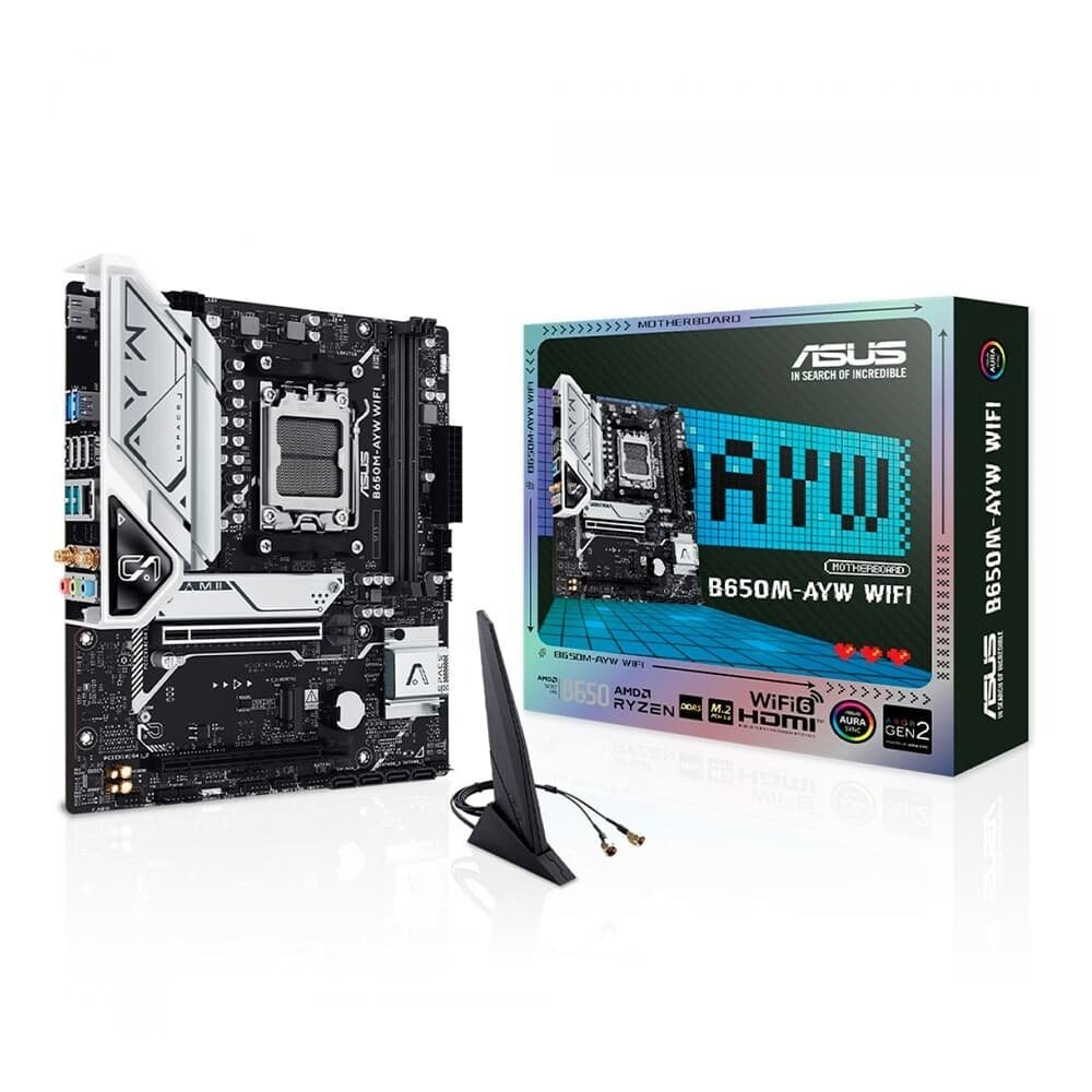 Placa Mãe ASUS B650M-AYW Wi-Fi AM5 mATX DDR5 Wi-fi Bluetooth