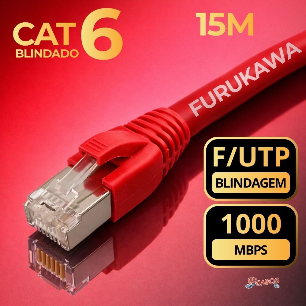 Cabo de Rede CAT6 15 Metros Blindado F/UTP Gigalan Furukawa
