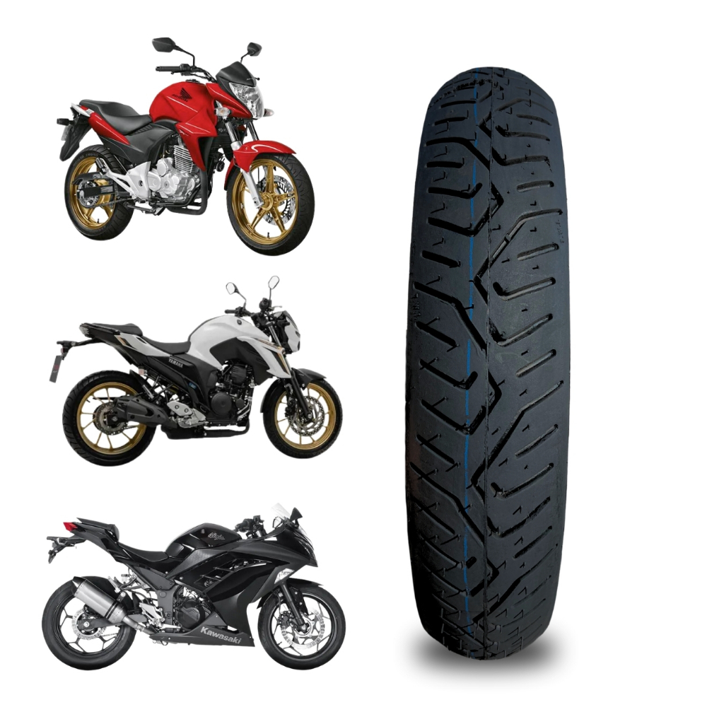 Pneu Black Tyres 100/80-17 Aro 17 Para Yamaha Fazer 250 Honda CB 300R Dafra Next 250 CB 250