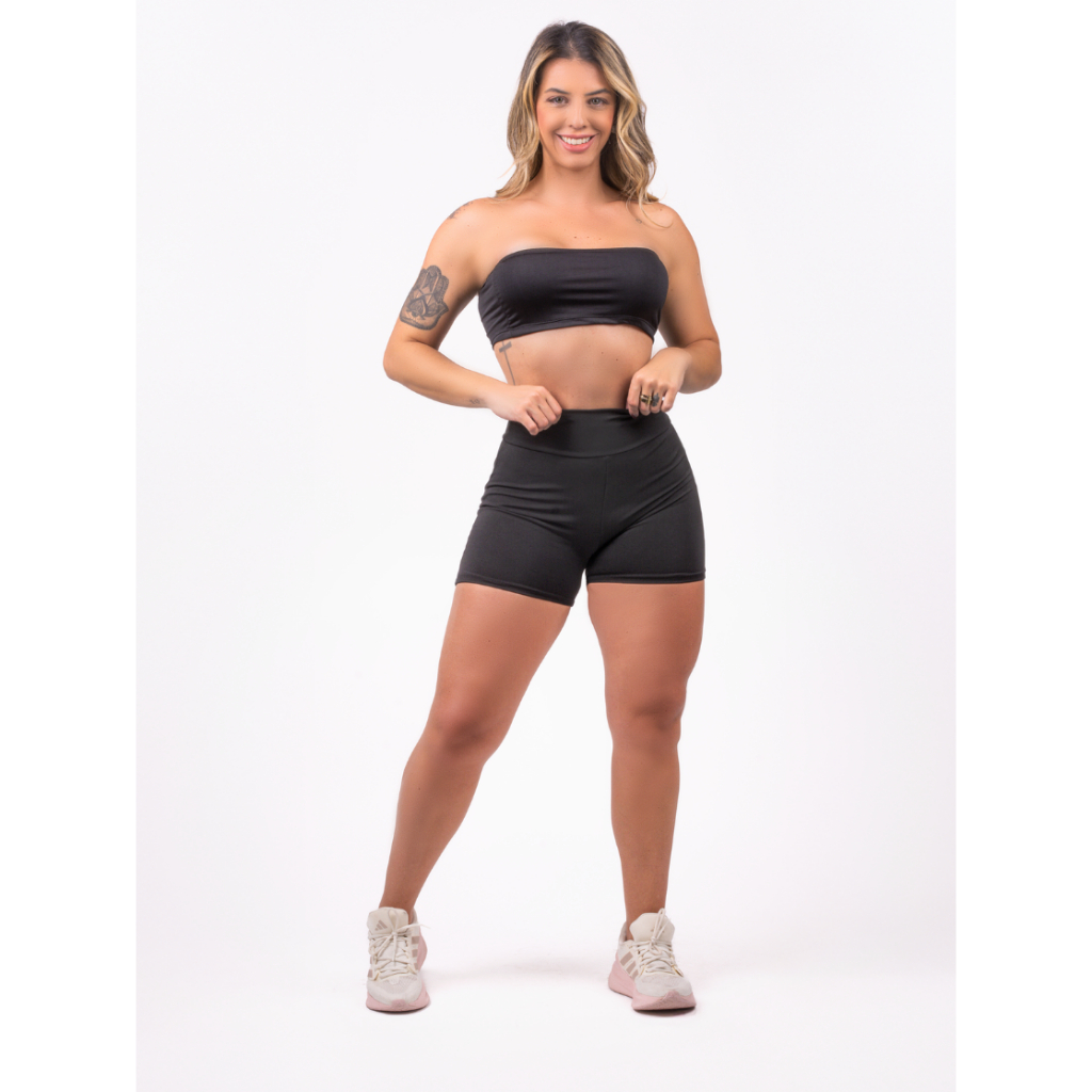 Bermuda Legging Feminino Suplex Cintura Alta Academia Yoga Ciclismo Zero Transparência