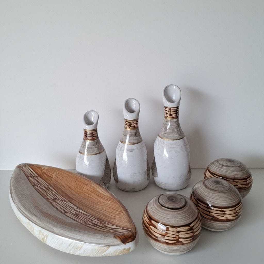 Conjunto Decorativo Artesanal em Cerâmica-Elegância Natural e Durabilidade