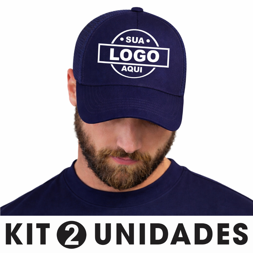 Kit 2 Bonés Personalizado Com Seu Logo Boné Super Cap Telinha Aba Curva Unissex Pré-Encomenda até 7 dias Úteis envio em Oferta na Shopee