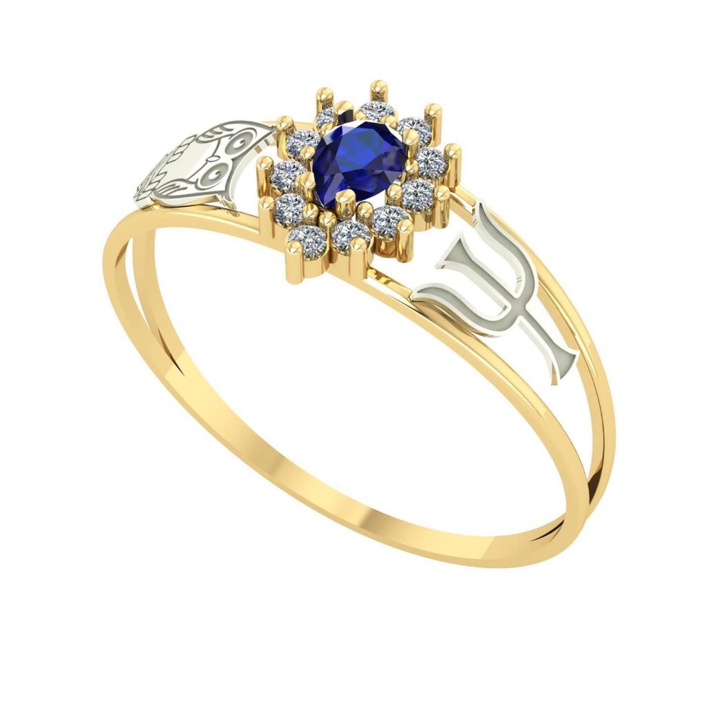 Anel Formatura Gota Psicologia Ouro 18k/750