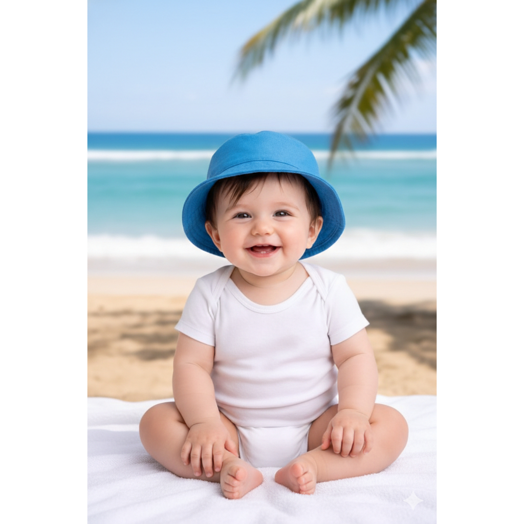 Chapéu Bucket Infantil Bebê Liso Unissex Básico Criança Menino Menina Casual Colorido