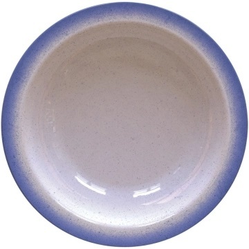 19041 KIT C/4 Pratos Fundo Tramontina Rústico Azul em Porcelana Decorada 22 cm