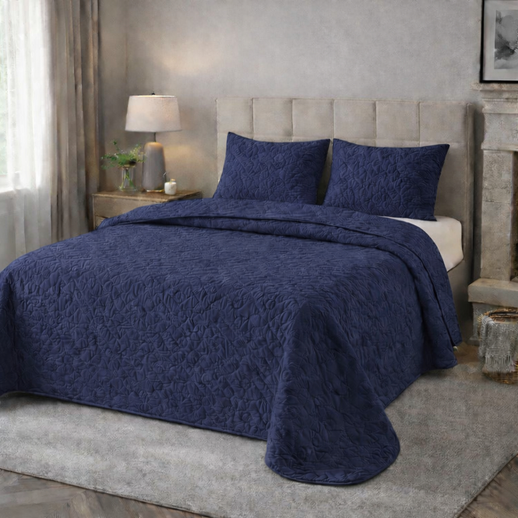 Kit Cobre Leito 3 Peças Ultrassônico Matelado Casal Padrão, Queen, King Size e Solteiro 2Pçs