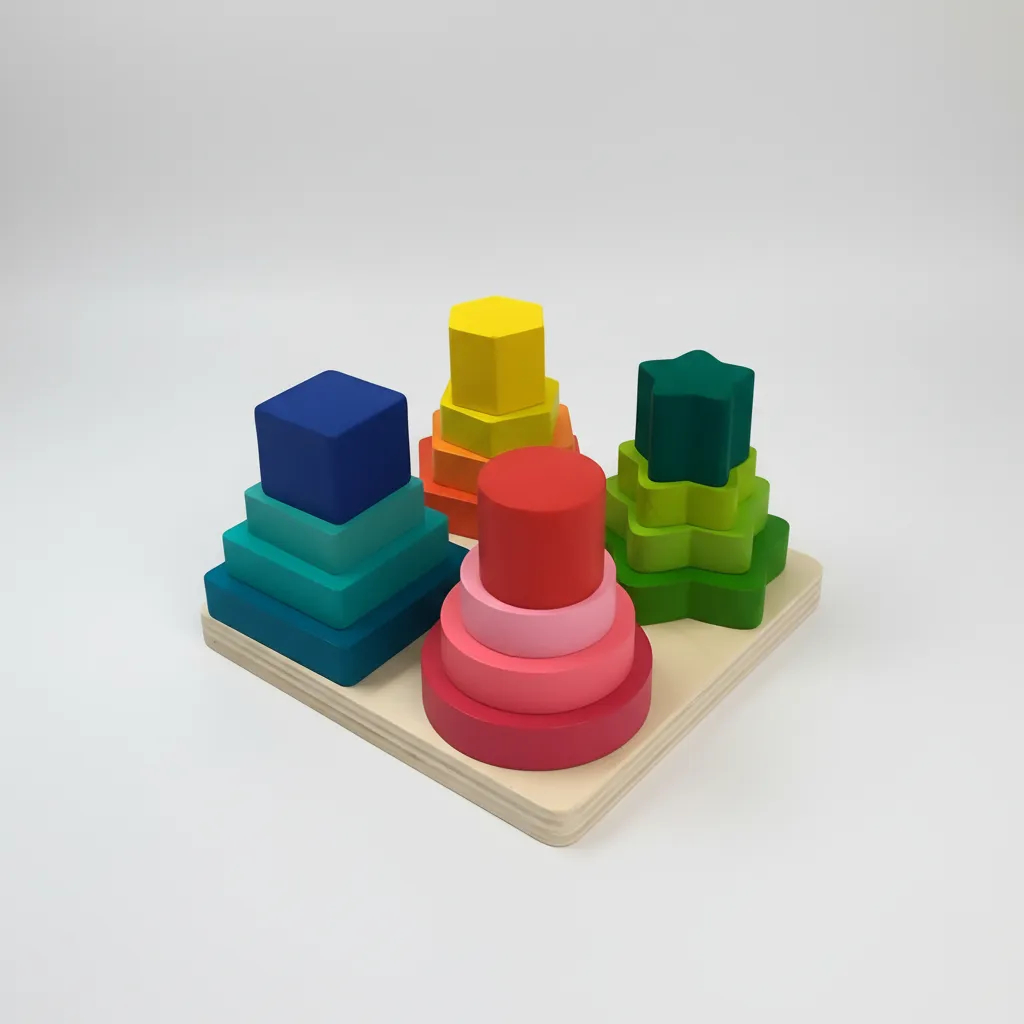 Brinquedo Educativo Pirâmides Encaixar Formas Geométricas 13 Peças em Oferta na Shopee