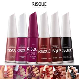 Risque Kit de Esmalte 6 Cores Escuras Roxo Vinho Vermelho Preto Oferta em Oferta na Shopee