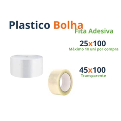 1 Plástico Bolha 25x100 Metros + 1 Fita Adesiva 45x100 TR - Envio Rápido ! 25 micras !
