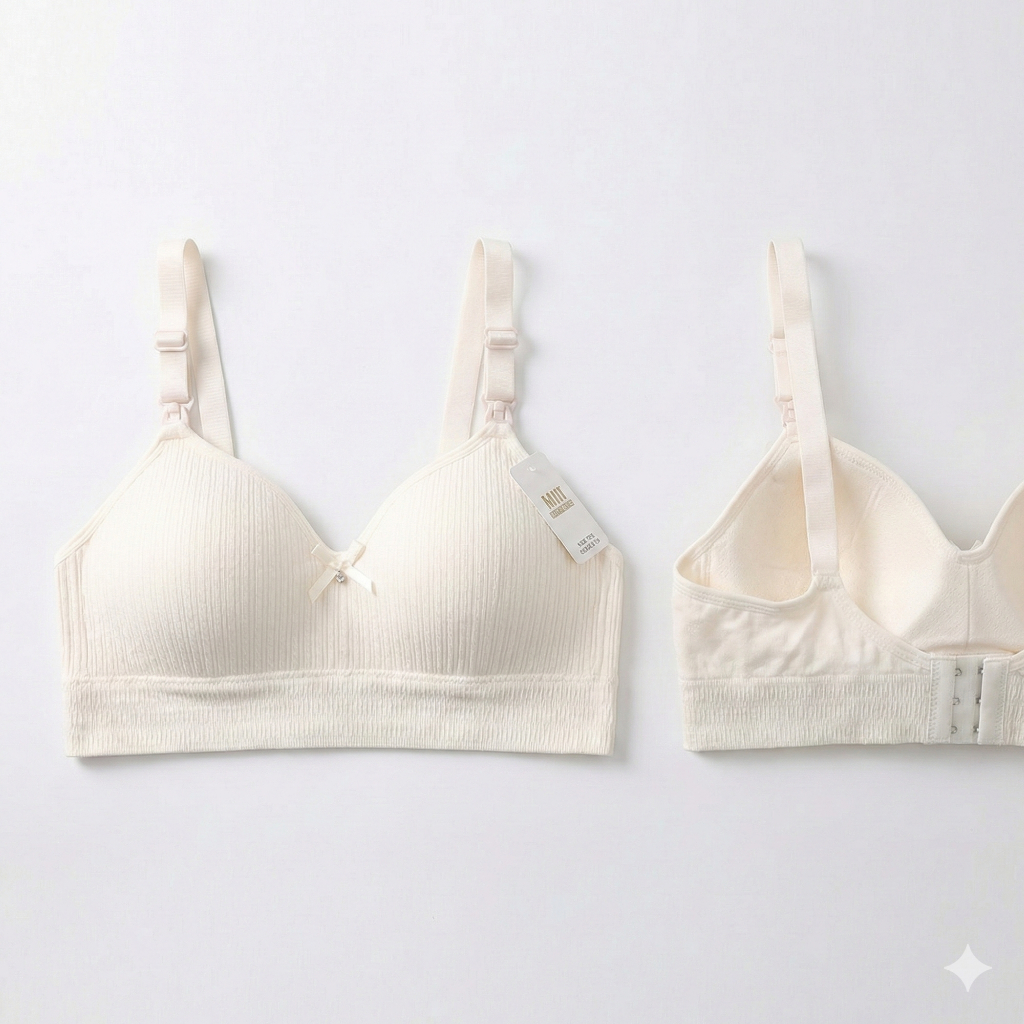 Sutiã de amamentação feminino com laço e pérolas - Confortável e elegante - Alças ajustáveis em Oferta na Shopee