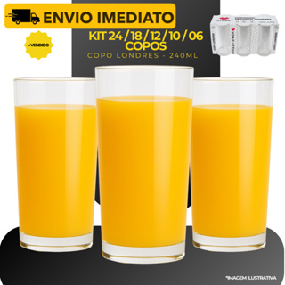 Jogo 24/18/12/10/06 Copos Resistente Long Drink Londres Premium 240ml Conjunto em Oferta na Shopee