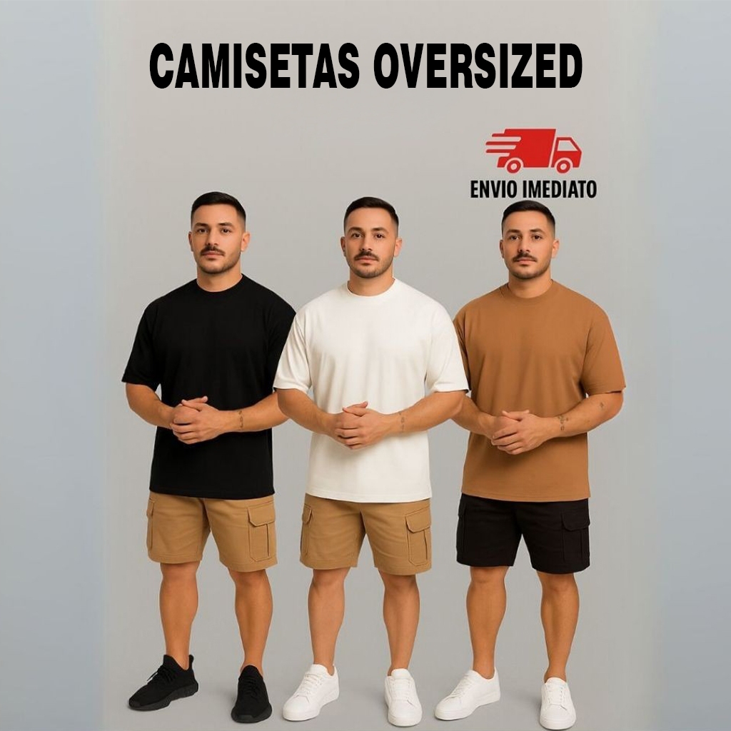 KIT Camiseta Oversized Masculina Premium 100% Algodão Streetwear Caimento Perfeito Confortável