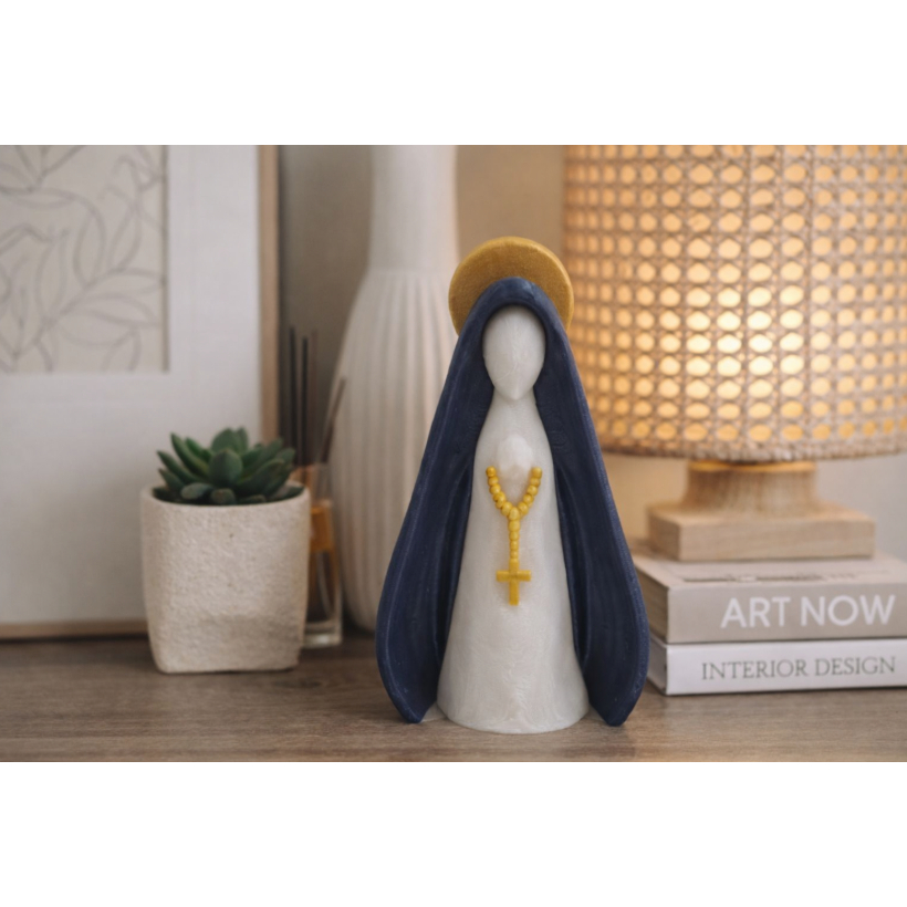 Imagem Nossa Senhora Aparecida Minimalista – Escultura Religiosa Decorativa | Impressão 3D