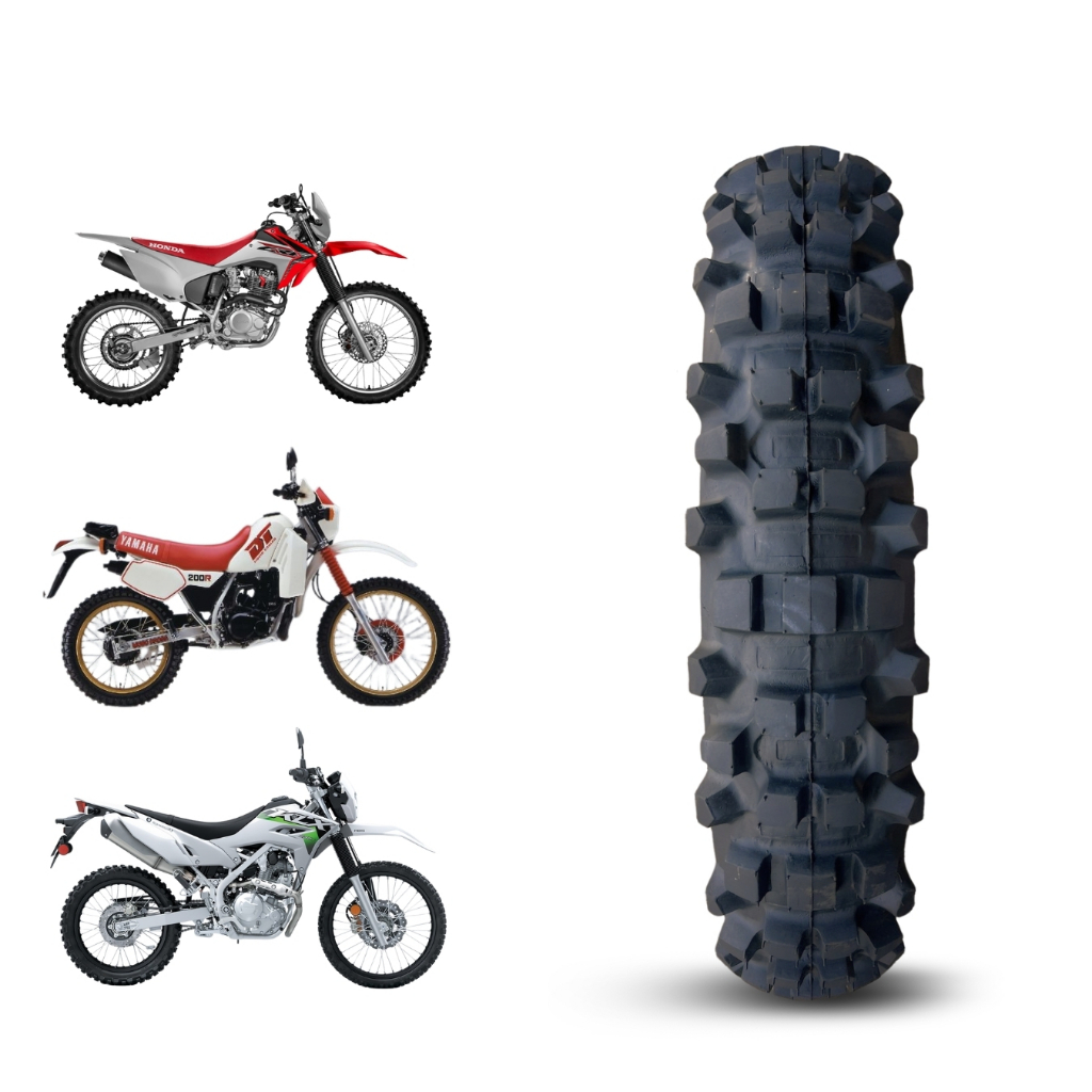 Pneu Trilha Crf 230 Traseiro Trilha Motocross 100/100-18 59r Para Terra Aro 18 Cravo Alto Boa Tração