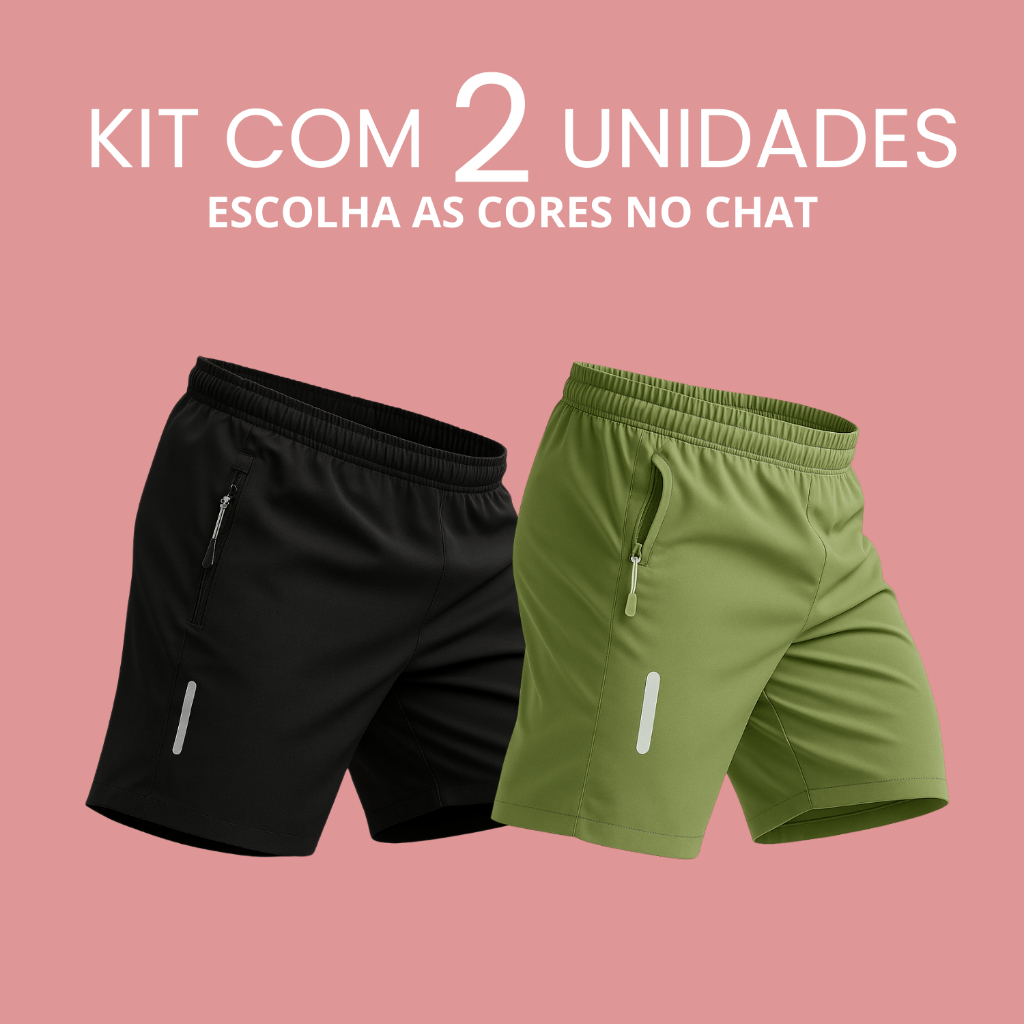 Kit 2 Bermuda Academia Masculina Elastano Leve Corrida Praia Short Masculina Academia Tactel Corrida Fresca