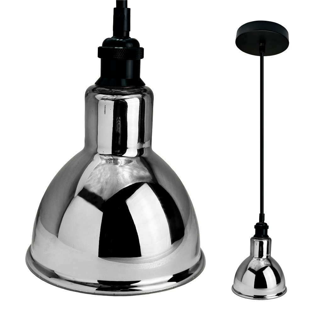 Luminária Pendente Cristal Cromo Inowar OL9325 Tamanho de 1,50cm Sala de Jantar Lampada 40w