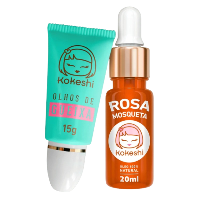 Kit Olhos de Gueixa + Óleo de Rosa Mosqueta Puro Kokeshi