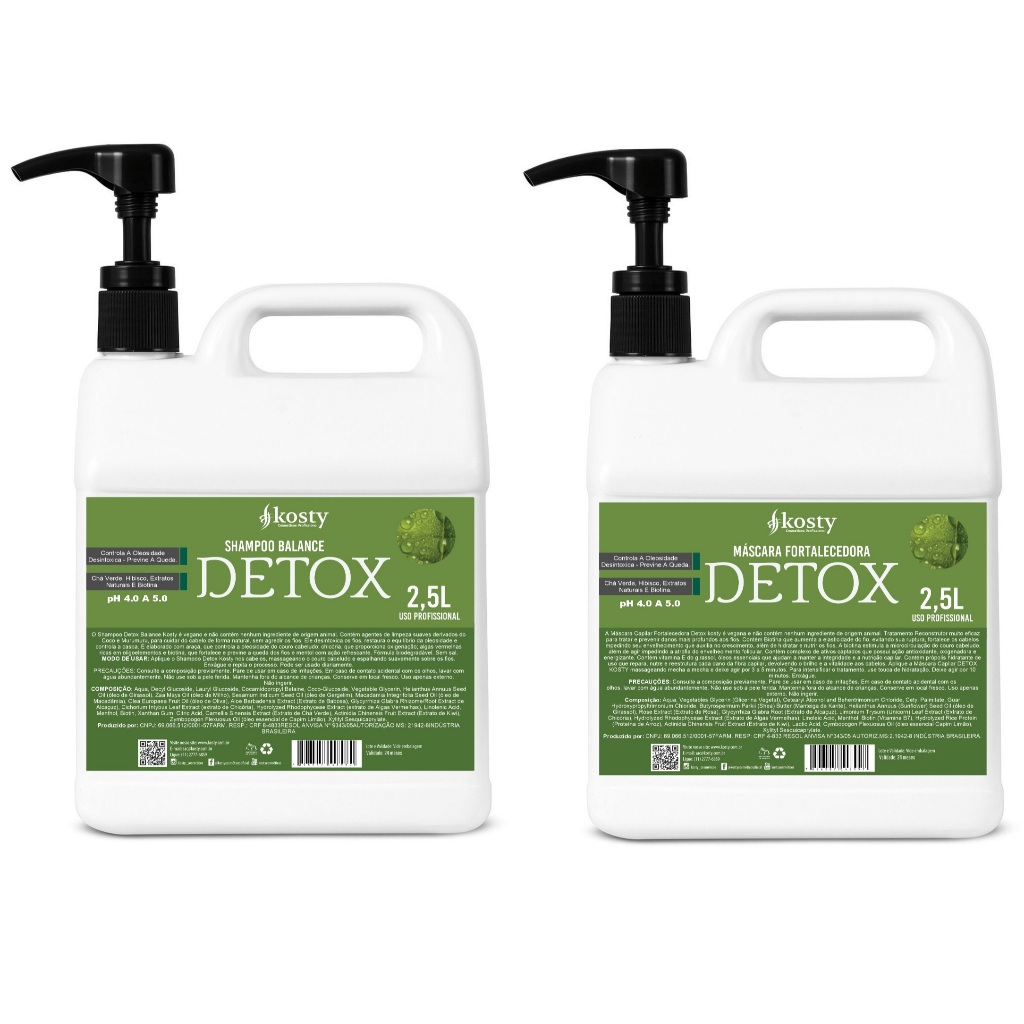 Kit Detox Balance 2,5L Cada Kosty - Cabelos Fortes