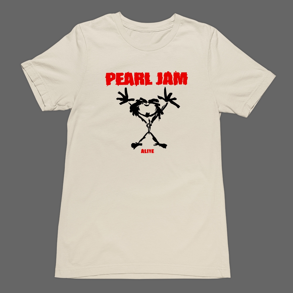 Camiseta Básica T-Shirt Pearl Jam Album Alive Banda Rock Grunge Seattle Unissex