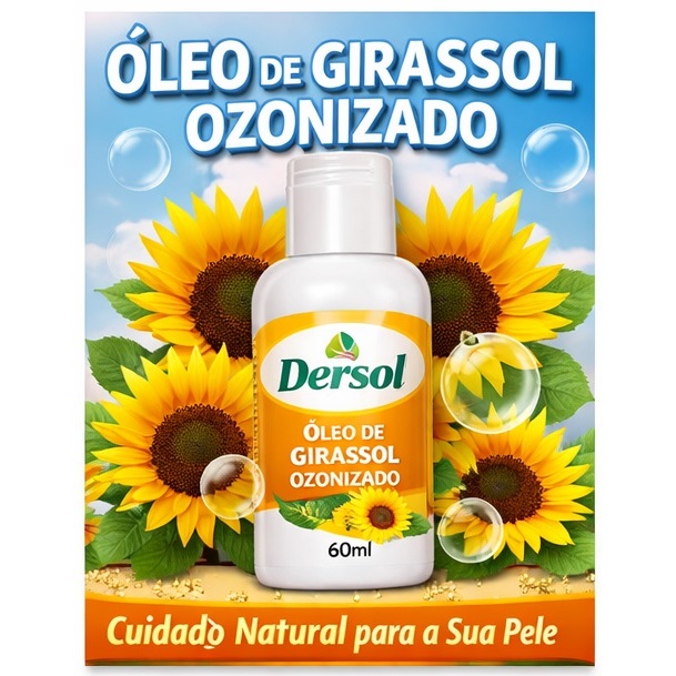 Dersol Óleo de Girassol Ozonizado Ozônio ativo Bellaphytus 30ml