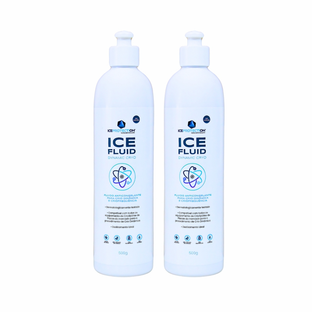 KIT Gel Anticongelante Criofrequência Criolipólise Ice Fluid 500g - 2 Un