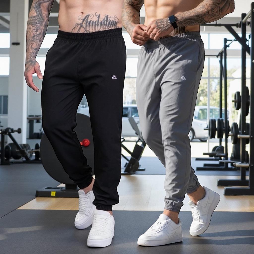 Kit 2 Calça Plus Size P ao G4 Masculina Helanca Jogger Treino Casual em Oferta na Shopee