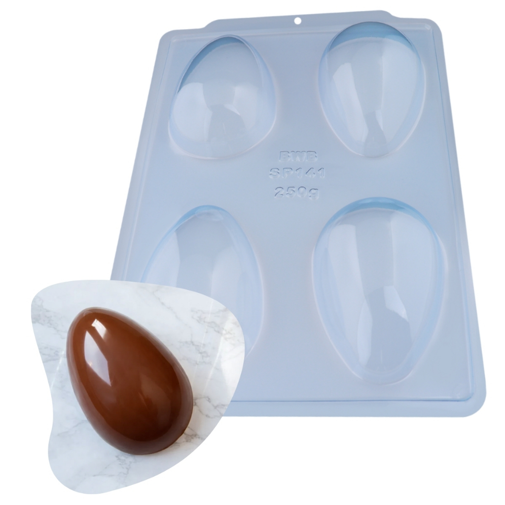 Forma Simples Ovo de Páscoa Liso 250g Código: 3626 Uso Profissional 4 Cavidades BWB em Oferta na Shopee