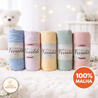 Kit 1 2 e 3 Peças Lençol Berço Elástico Malha Americano 100% Algodão Menino Menina Bebê Rosa Azul em Oferta na Shopee