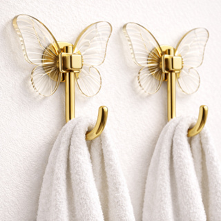 Kit Gancho Decorativo Borboleta Acrílico 2 Peças Autocolante em Oferta na Shopee