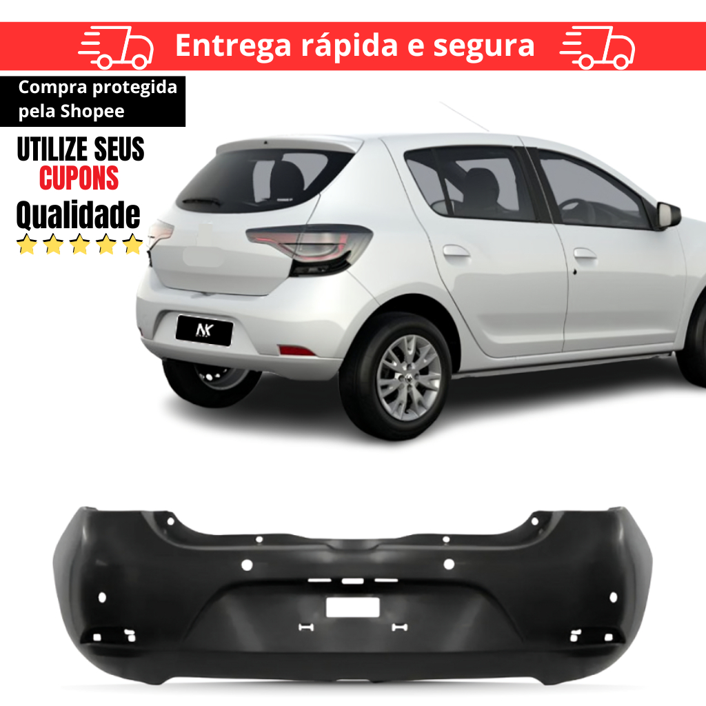 Parachoque Traseiro Sandero 2020 2021 2022 2023 2024 em Oferta na Shopee