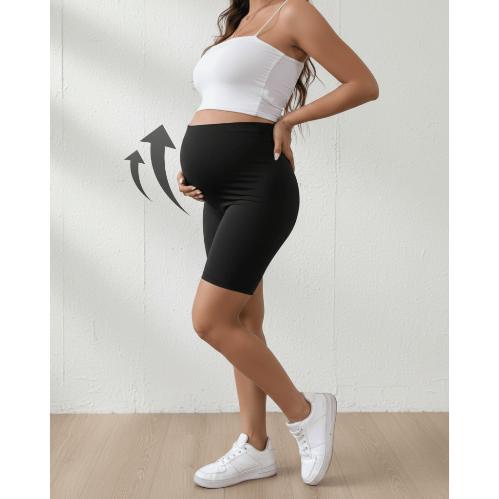 Bermuda Gestante Legging Maternidade Cos Alto Casual Básico Gravidez Simples Leve Gestação M ao G1 em Oferta na Shopee