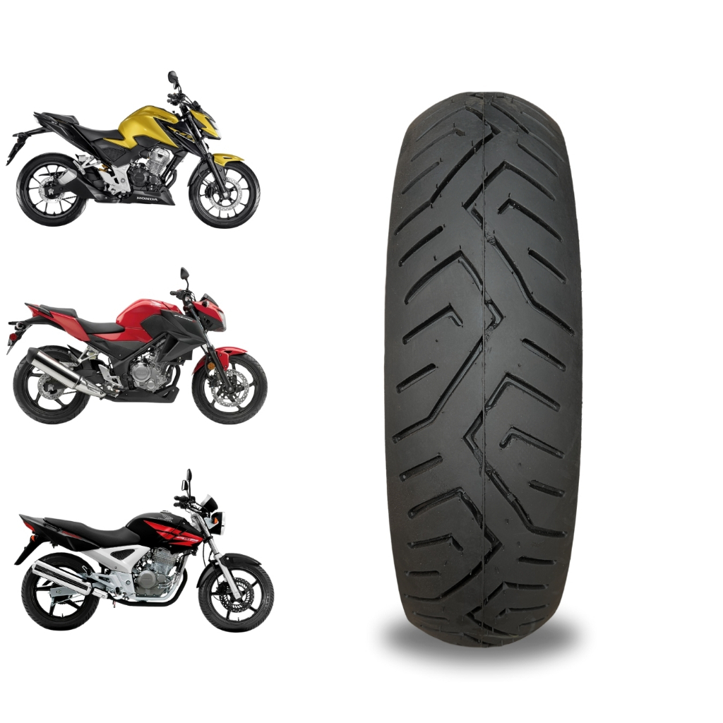 Pneu Traseiro Aro 17 Twister Fazer 250cc 130/70 Black Tyres CB300R XRE 190 Dafra 250 CB250F