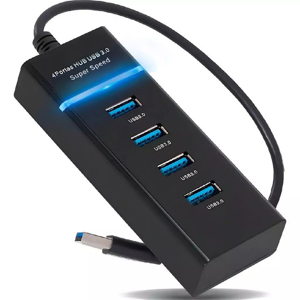 Hub USB 3.0 4 Portas SuperSpeed Alta Velocidade Extensor Adaptador para PC Notebook