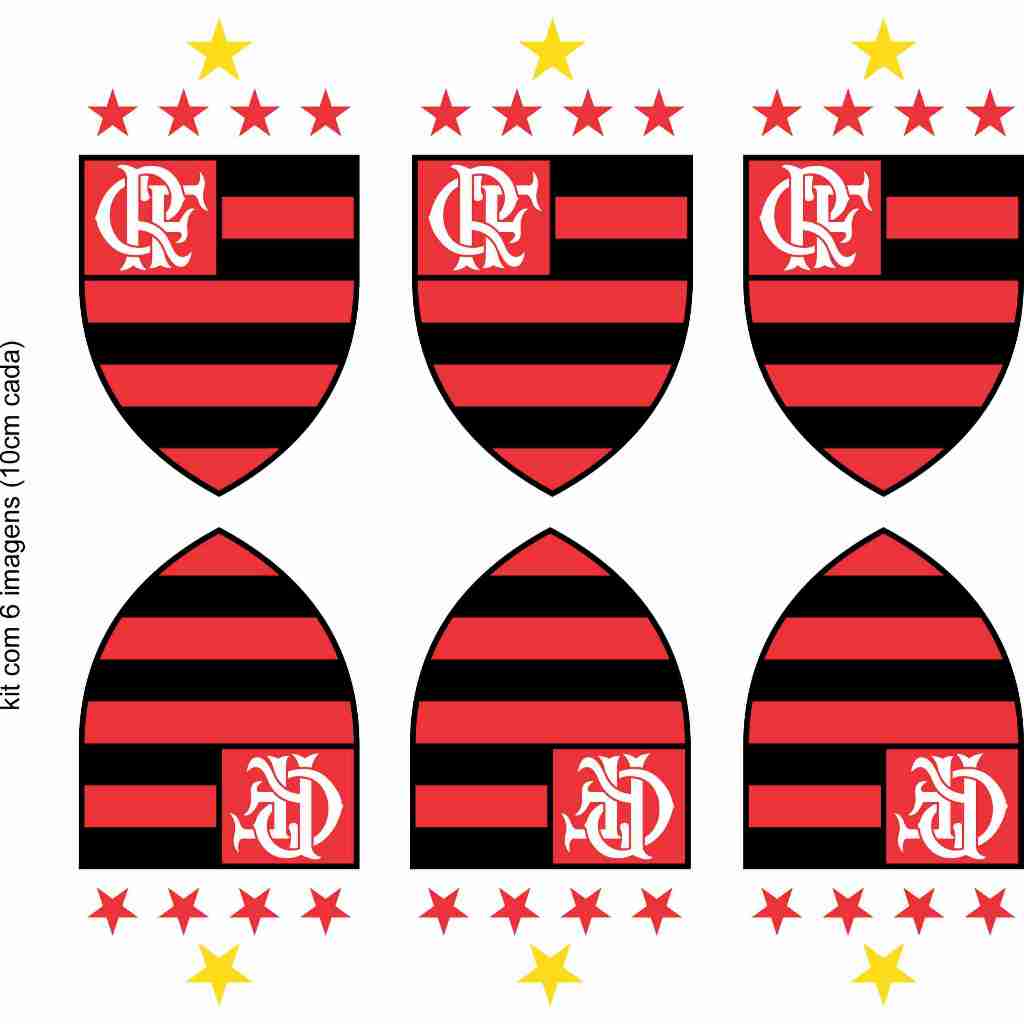 KIT TERMOCOLANTE DTF TÊXTIL *PARA TECIDO* - TIMES CARIOCAS C/6 UNID (aprox.10CM ALTURA CADA)
