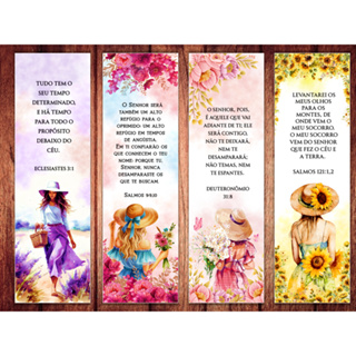 Kit 50 marcadores de página com versículos bíblicos, modelo Mulheres & Flores em Oferta na Shopee