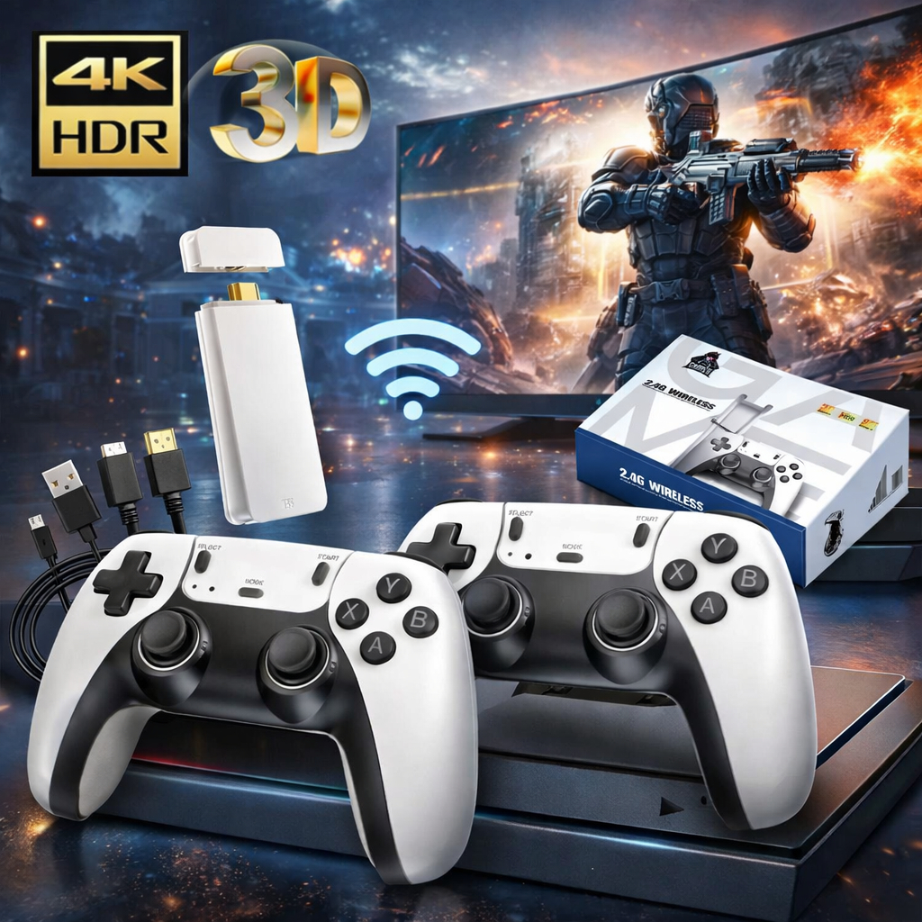 Imagem Adaptador Videogame Game Stick M15 Retrô 2 Controles Branco