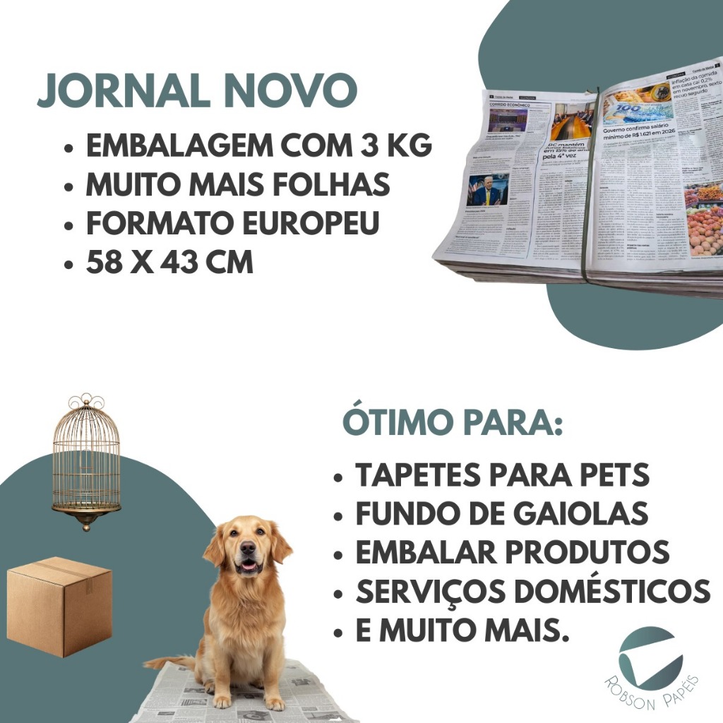 Jornal para pet 3KG Sem Uso Limpo Produto de Primeira qualidade jornal em Oferta na Shopee