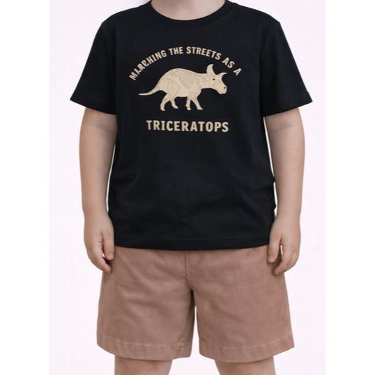 Conjunto Infantil Masculino Camiseta Preta Algodão Estampa Dinossauro + Bermuda Confortável Moletom