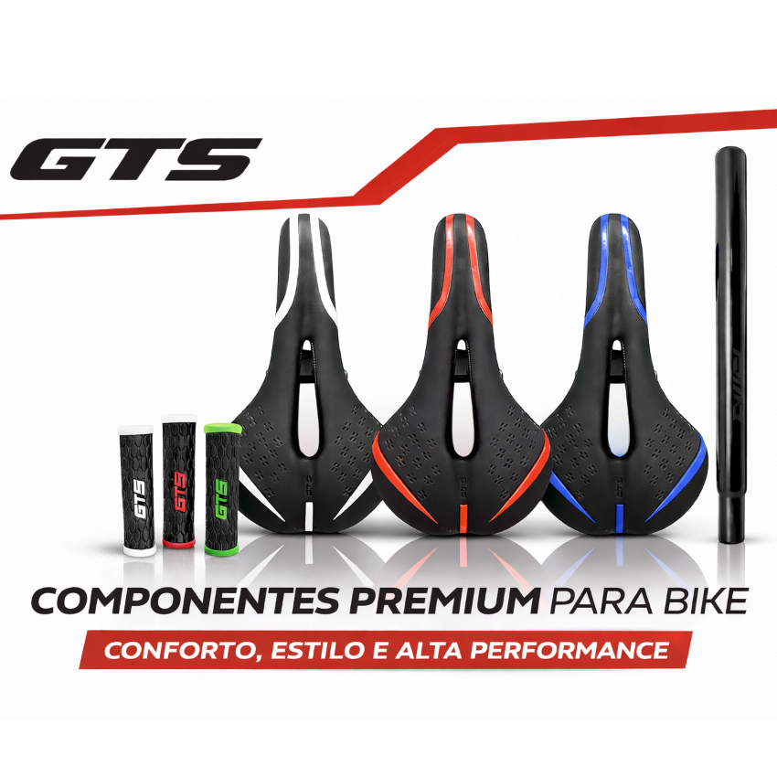 Kit Banco Selim GTS + Manopla GTS + Canote De Bike Mtb Speed KitGTS