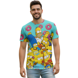 Camisa Masculina Adulta ou Infantil - Simpsns em Oferta na Shopee