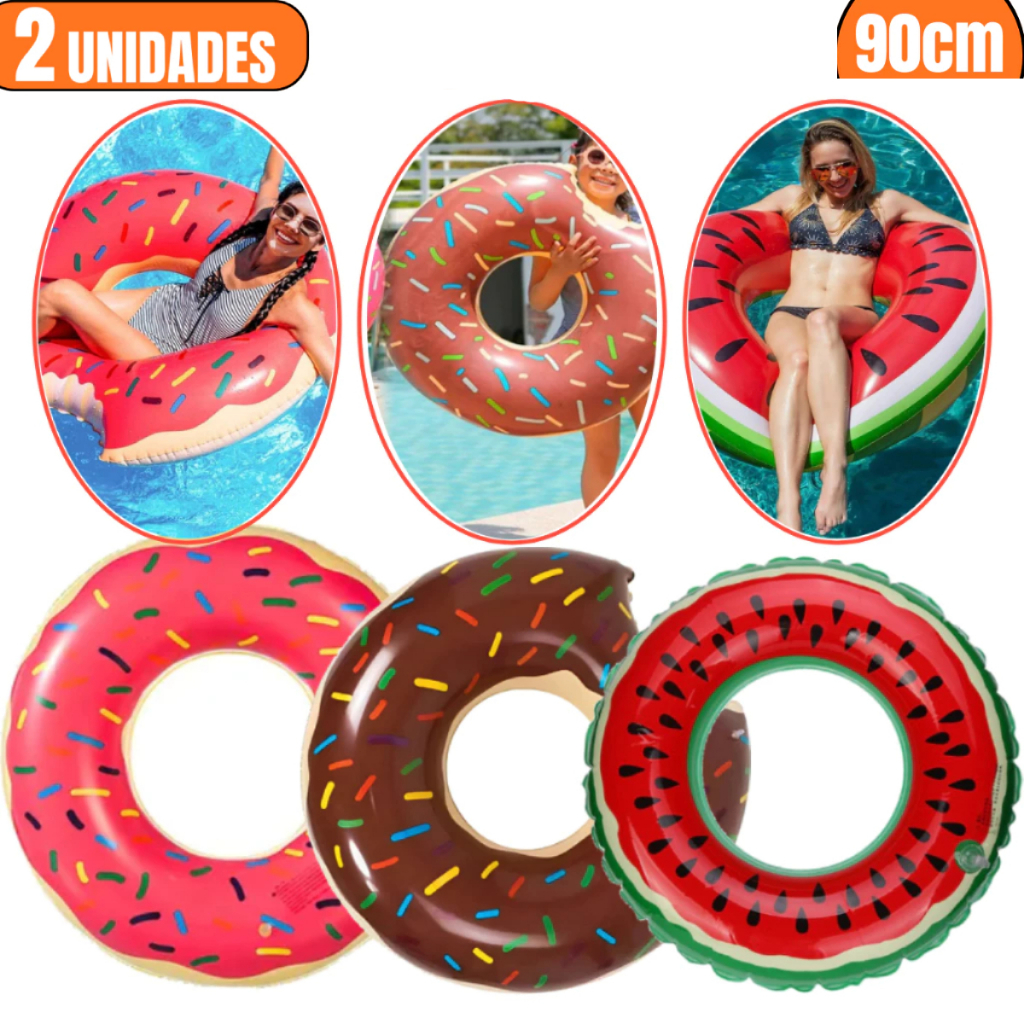 Boias Donuts Melancia Rosquinha Flamingo Piscina Inflável Criança Adulto Grande 90 Cm Verão Férias em Oferta na Shopee