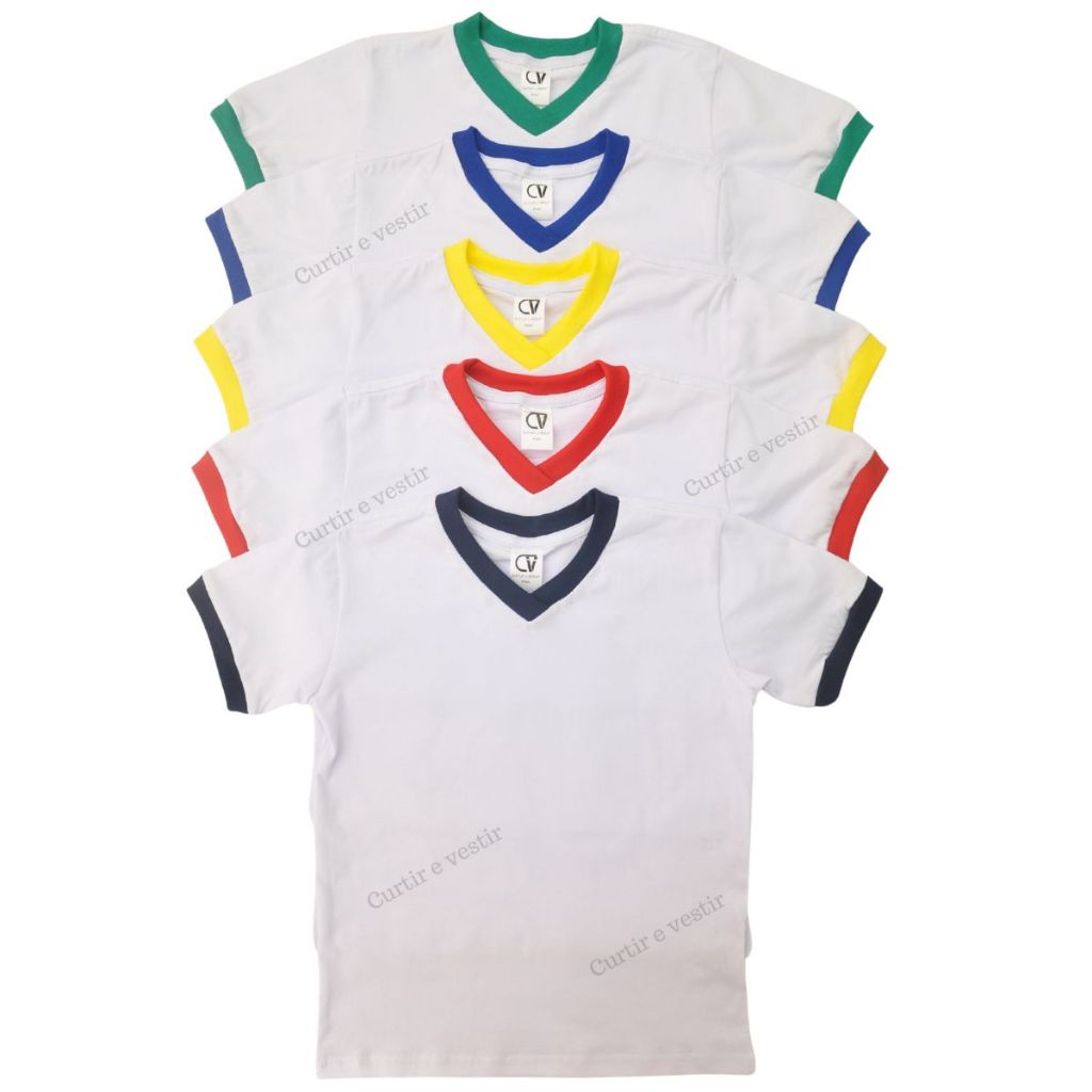 Camiseta Manga Curta Infantil Uniforme Escolar 2 Ao 14